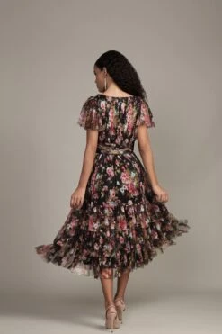 Madison Black Floral Tulle Midi Dress -Lace & Beads Shop RESIZEDMadisonMidiinBlackFloral 11