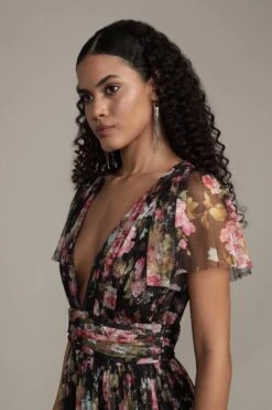 Madison Black Floral Tulle Midi Dress -Lace & Beads Shop RESIZEDMadisonMidiinBlackFloral 8