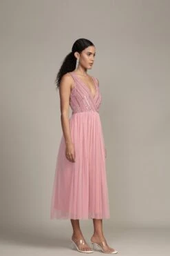 Millie Midi Embellished Dress In Pink -Lace & Beads Shop RESIZED Millie Midi in Pink 5