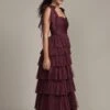 Ophelia Plum Maxi Dress With Tie Detail 1 Ophelia Plum Maxi Dress With Tie Detail -Lace & Beads Shop RESIZED Ophelia Maxi in Plum 5