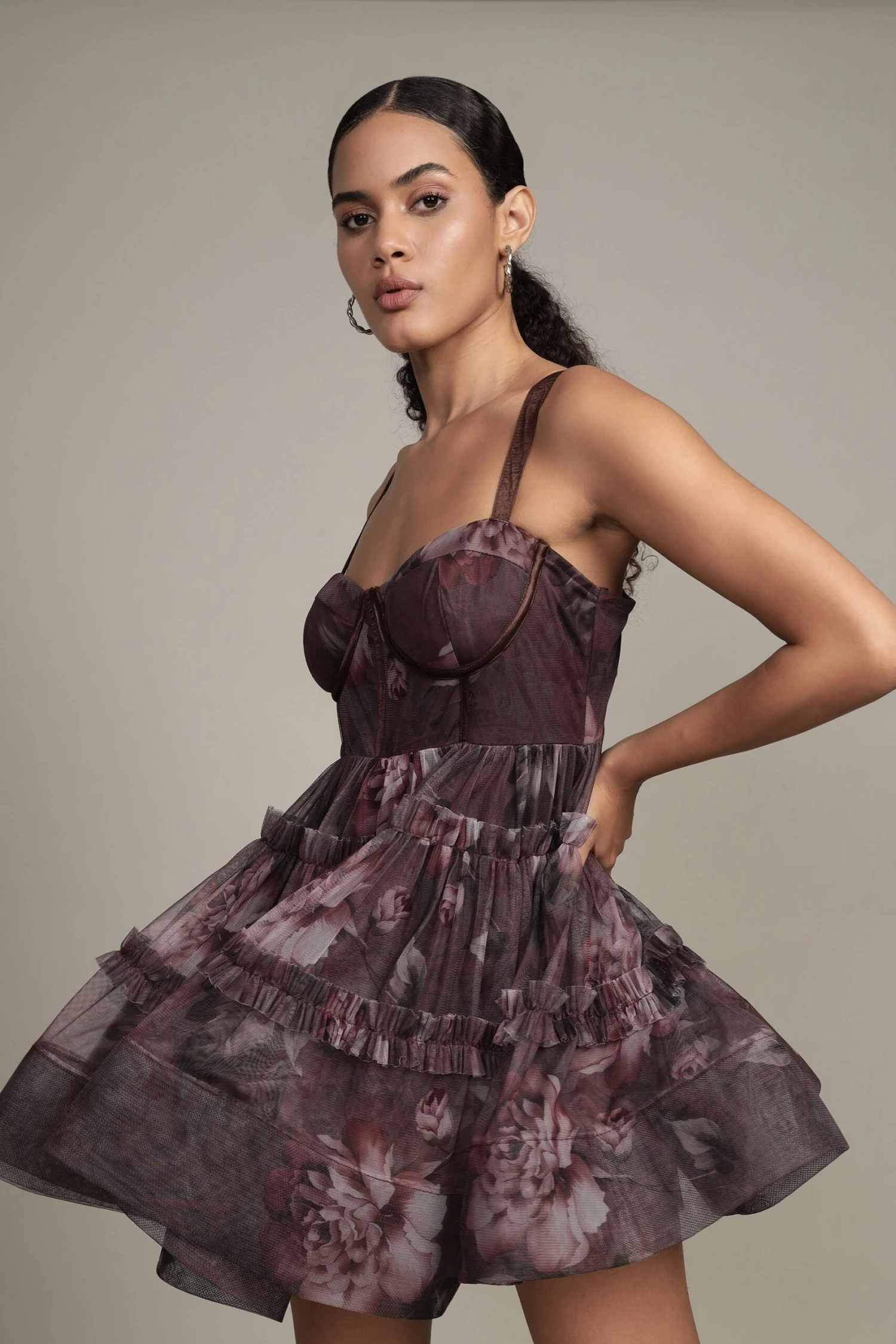 Raelynn Mini Dress In Plum Floral 9 Raelynn Mini Dress In Plum Floral - Image 7