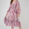 Rachel Purple Printed Midi Dress -Lace & Beads Shop RachelMidi 4 1edited