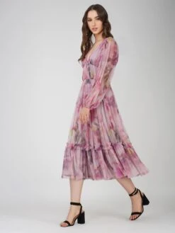 Rachel Purple Printed Midi Dress -Lace & Beads Shop RachelMidi 5 1