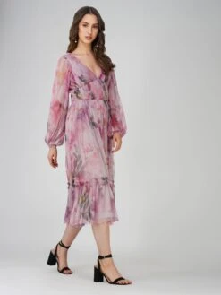 Rachel Purple Printed Midi Dress -Lace & Beads Shop RachelMidi 6 1