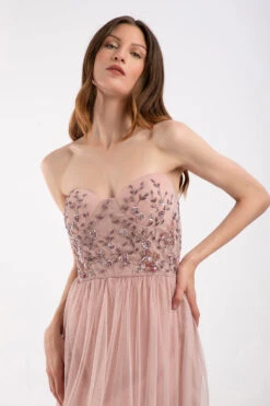 Riva Embellished Corset Maxi Dress In Pink -Lace & Beads Shop Riva 3