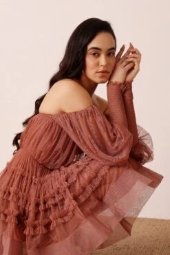 River Mini Dress In Merlot -Lace & Beads Shop Riva Mini Dress in Merlot 1