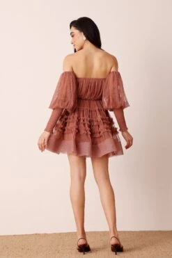 River Mini Dress In Merlot -Lace & Beads Shop Riva Mini Dress in Merlot 5