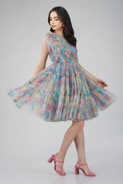 Roka Floral One Shoulder Mini Dress In Blue 9 Roka Floral One Shoulder Mini Dress In Blue -Lace & Beads Shop RokaMini 5