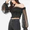 Rolf Black Tulle Top With Gold Polka -Lace & Beads Shop RolfTop 4