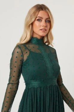 Roman Lola Polka Dot Midi Dress In Green 19 Roman Lola Polka Dot Midi Dress In Green -Lace & Beads Shop RomanLola 31