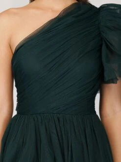 Rowan Emerald Green One Shoulder Tulle Gown -Lace & Beads Shop RowanEmerald 1