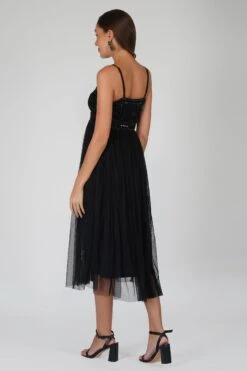 Ruhi Embellished Midi Dress In Black 9 Ruhi Embellished Midi Dress In Black -Lace & Beads Shop RuhiBlack 1