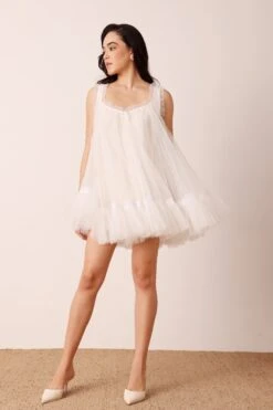 Sadie Mini Dress In Buttercream -Lace & Beads Shop SadieMiniinButtercream 4