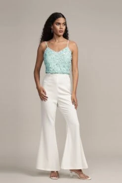 Sandy Sequin Cami Top In Aqua