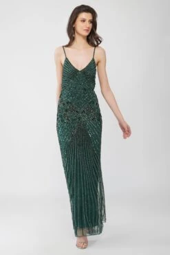Sara Emerald Embellished Maxi Dress -Lace & Beads Shop SaraMaxiDress 1