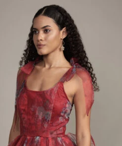 Sava Mini Dress In Red Print -Lace & Beads Shop Sava Mini in Red Print 3