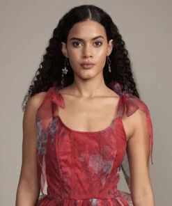 Sava Mini Dress In Red Print -Lace & Beads Shop Sava Mini in Red Print 4