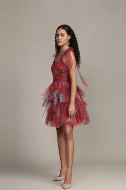 Sava Mini Dress In Red Print -Lace & Beads Shop Sava Mini in Red Print 6