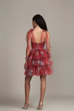 Sava Mini Dress In Red Print -Lace & Beads Shop Sava Mini in Red Print 7