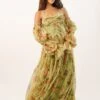 Saylor Green Printed Maxi Dress 1 Saylor Green Printed Maxi Dress -Lace & Beads Shop SaylorMaxi 1