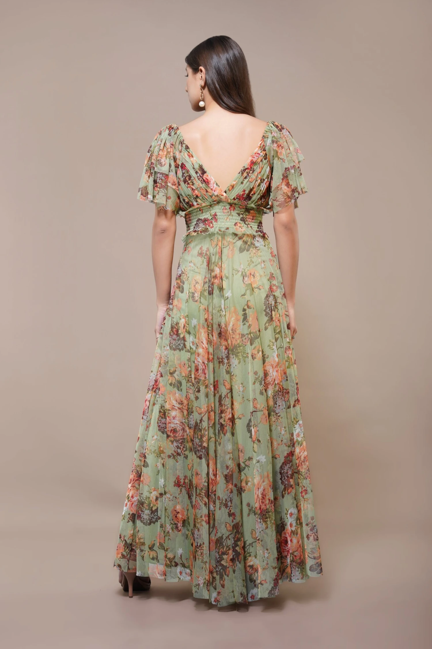 Shelby Maxi Dress In Light Green Floral 5 Shelby Maxi Dress In Light Green Floral - Image 3