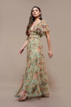 Shelby Maxi Dress In Light Green Floral 10 Shelby Maxi Dress In Light Green Floral -Lace & Beads Shop ShelbyMaxiinLightGreenFloral 5