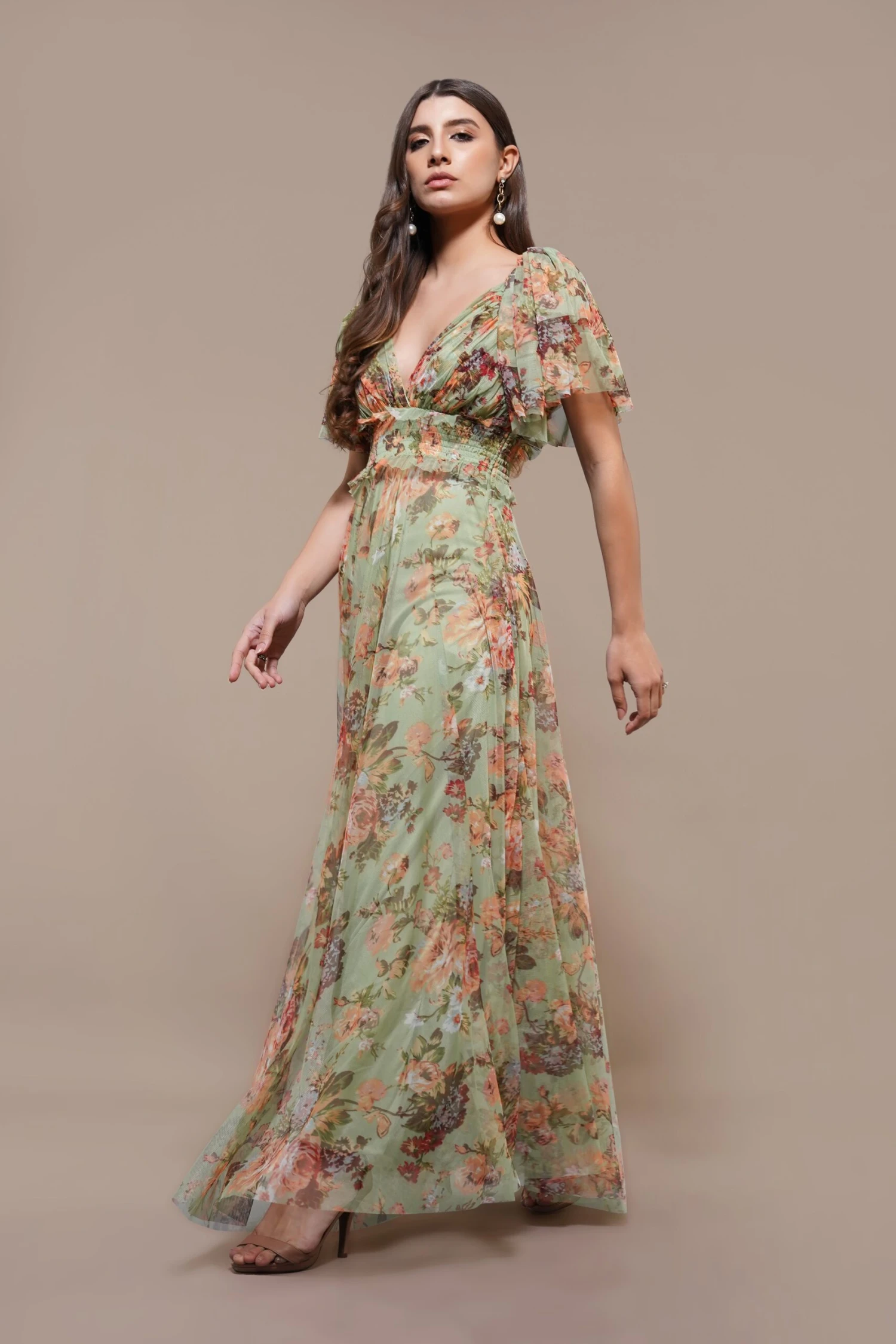 Shelby Maxi Dress In Light Green Floral 6 Shelby Maxi Dress In Light Green Floral - Image 4