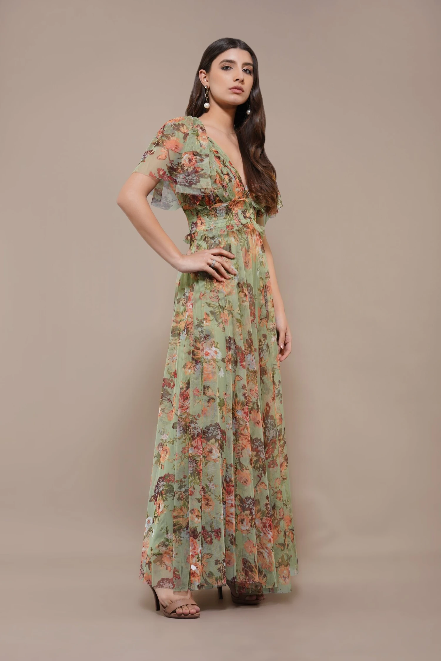 Shelby Maxi Dress In Light Green Floral 4 Shelby Maxi Dress In Light Green Floral - Image 2