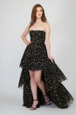 Shiloh Star Printed Tulle Dress In Black -Lace & Beads Shop ShilohMaxi 4