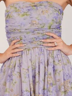 Shiloh Purple Printed Tulle Dress -Lace & Beads Shop ShilohPurplePrint 1