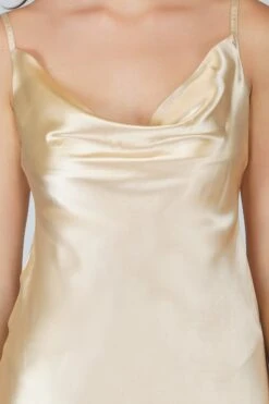 Sienna Champagne Bridesmaid Dress -Lace & Beads Shop SiennaSatinDress 1
