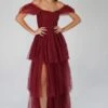 Sydney Burgundy Tulle Maxi Dress -Lace & Beads Shop SydneyBurgundy 7 size