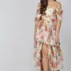 Sydney Tulle Maxi Dress In Bright Floral -Lace & Beads Shop SydneyMaxiBrightFloral 2 size