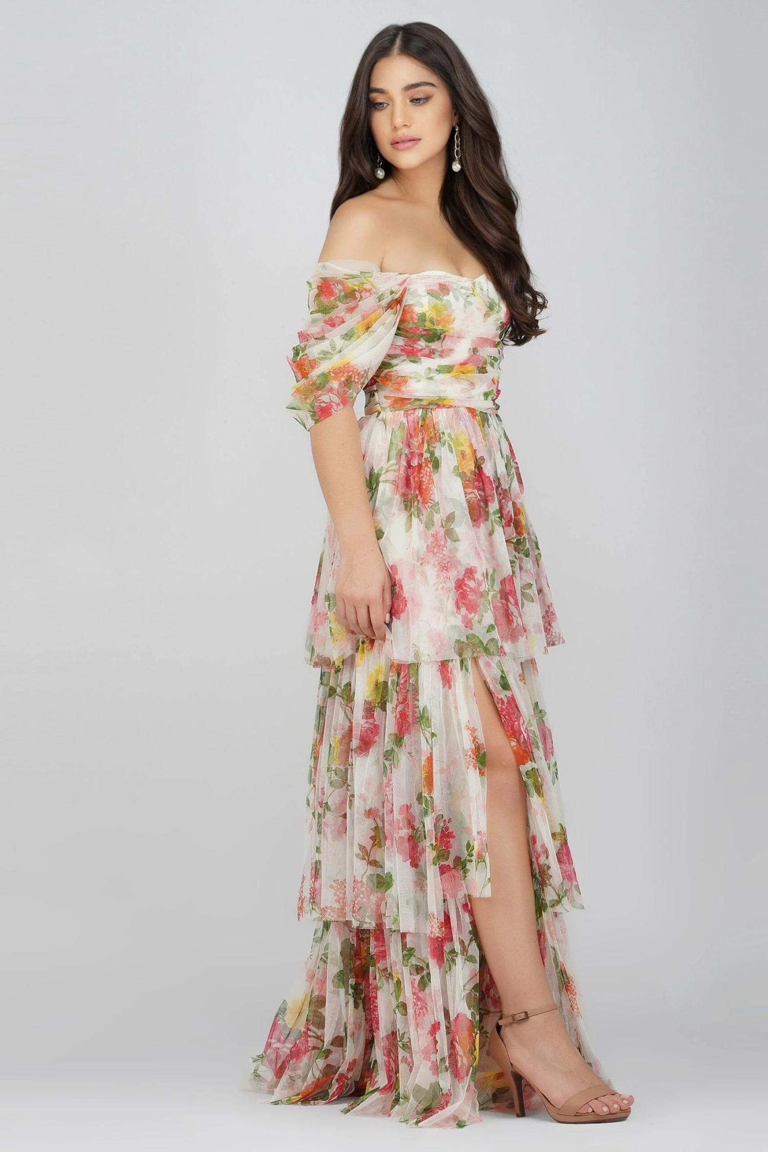 Sydney Tulle Maxi Dress In Bright Floral 4 Sydney Tulle Maxi Dress In Bright Floral - Image 2