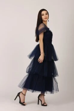 Sydney Tulle Midi Dress In Navy -Lace & Beads Shop SydneyMidi Navy 3 1