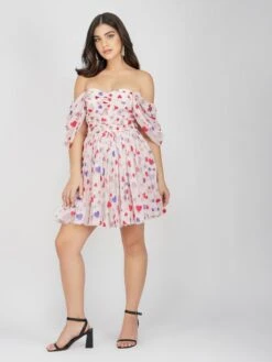 Sydney Rainbow Heart Mini Dress -Lace & Beads Shop SydneyMiniHeartPrint 1 Copy