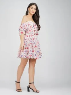 Sydney Rainbow Heart Mini Dress -Lace & Beads Shop SydneyMiniHeartPrint 2 Copy