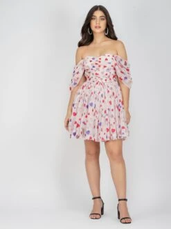 Sydney Rainbow Heart Mini Dress -Lace & Beads Shop SydneyMiniHeartPrint 3 Copy