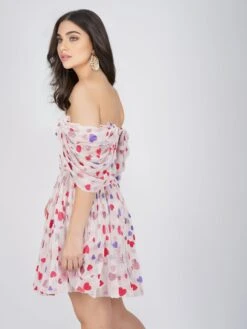 Sydney Rainbow Heart Mini Dress -Lace & Beads Shop SydneyMiniHeartPrint 4 Copy