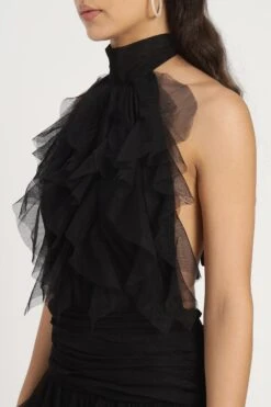 Tabitha Maxi Ruffle Dress In Black -Lace & Beads Shop Tabitha Maxi in Black 1