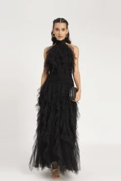Tabitha Maxi Ruffle Dress In Black -Lace & Beads Shop Tabitha Maxi in Black 5