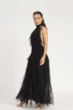 Tabitha Maxi Ruffle Dress In Black -Lace & Beads Shop Tabitha Maxi in Black 7