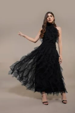 Tabitha Maxi Ruffle Dress In Black -Lace & Beads Shop Talullah Maxi in Black 2