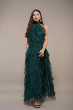 Tabitha Maxi Ruffle Dress In Forest Green -Lace & Beads Shop Talullah Maxi in Emerald Green 3