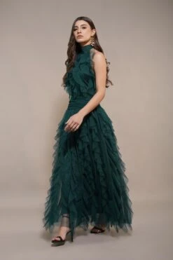 Tabitha Maxi Ruffle Dress In Forest Green -Lace & Beads Shop Talullah Maxi in Emerald Green 4