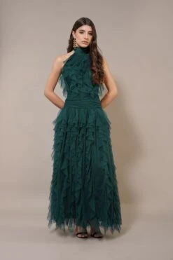 Tabitha Maxi Ruffle Dress In Forest Green -Lace & Beads Shop Talullah Maxi in Emerald Green 5
