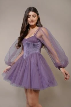 Tara Mini Dress In Lilac