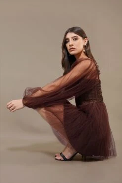 Tara Mini Dress In Coffee Brown -Lace & Beads Shop Tara Mini in Coffee Brown 2 6fa7c23d 57ed 484d 9b7b b8b6b6c809bb