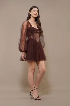 Tara Mini Dress In Coffee Brown -Lace & Beads Shop Tara Mini in Coffee Brown 6 584b5174 d875 45ce a6fa a9f4df91cd87