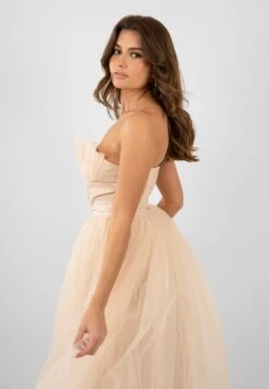 Nimo Cream Tulle Midi Dress With Shell Cups -Lace & Beads Shop Untitled 5242